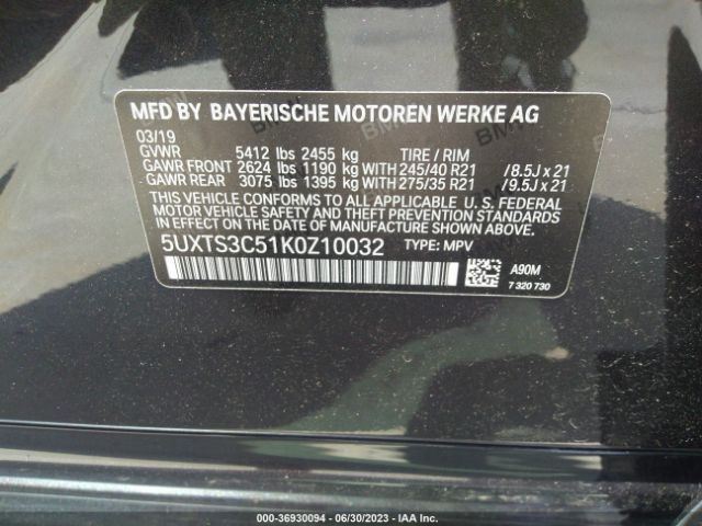 5UXTS3C51K0Z10032 BMW X3 M40i