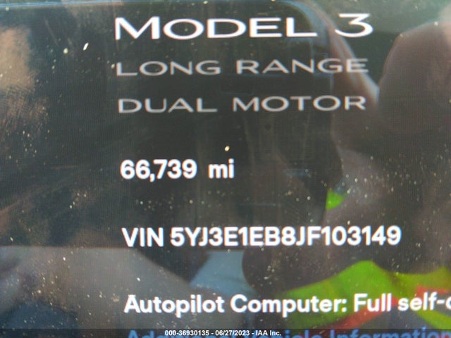 Tesla Model 3 Long Range 2018 5YJ3E1EB8JF103149 Image 5