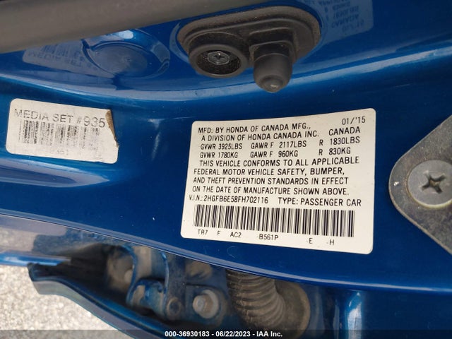 Honda Civic Sedan Si 2015 2HGFB6E58FH702116 Image 9