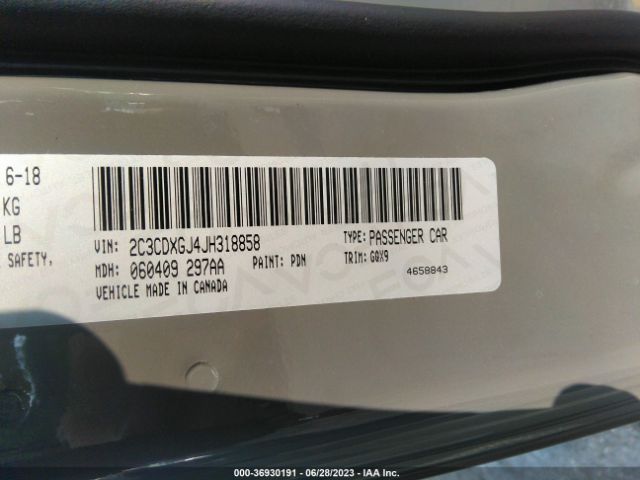 2C3CDXGJ4JH318858 Dodge Charger R/t Scat Pack