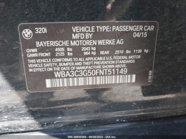 WBA3C3G50FNT51149 BMW 3 Series 320i Xdrive