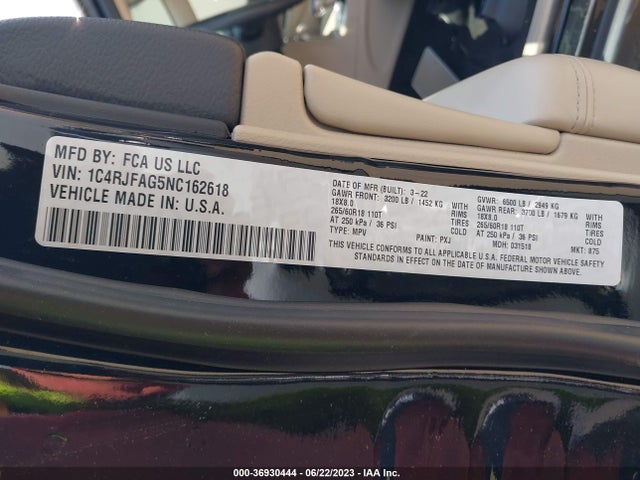 1C4RJFAG5NC162618 Jeep Grand Cherokee Wk Laredo E