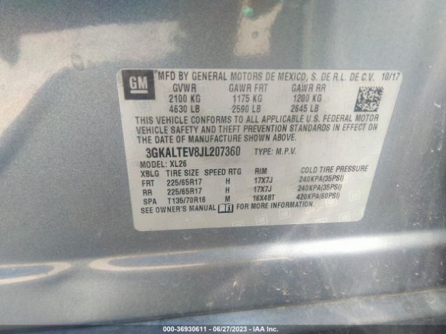 3GKALTEV8JL207360 GMC Terrain Sle