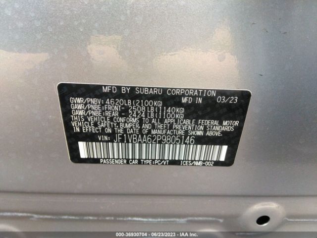 JF1VBAA62P9805146 Subaru WRX