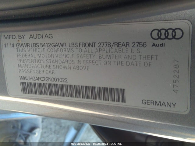 WAUHGAFC2GN001022 Audi A6 3.0t Prestige
