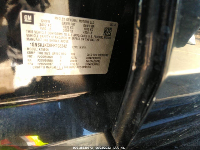 Chevrolet Suburban Lt 2015 1GNSKJKC8FR198242 Image 10
