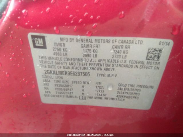 2GKALMEK9E6237506 GMC Terrain Sle