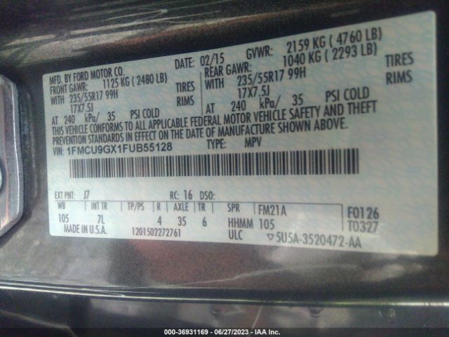 1FMCU9GX1FUB55128 Ford ESCAPE SE
