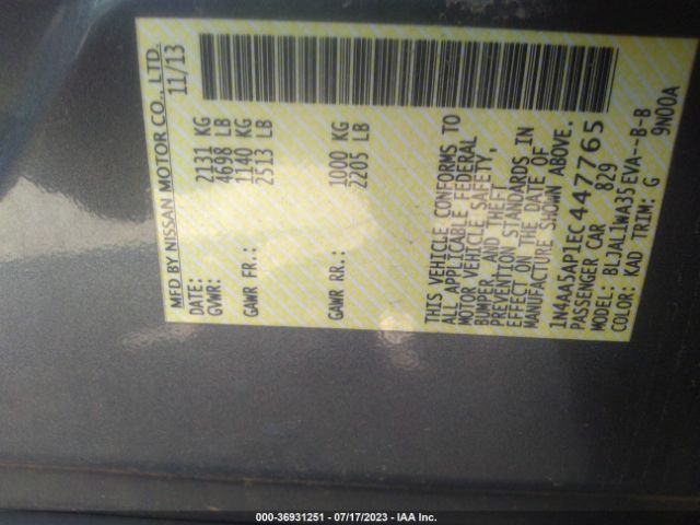 1N4AA5AP1EC447765 Nissan Maxima 3.5 Sv W/sport Pkg
