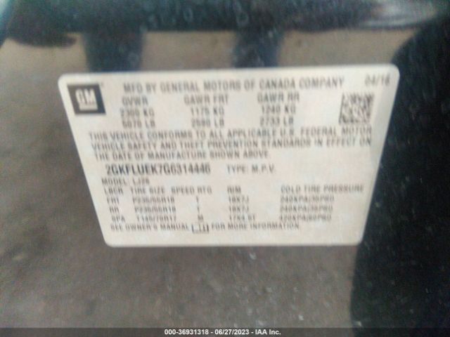 2GKFLUEK7G6314446 GMC Terrain Slt