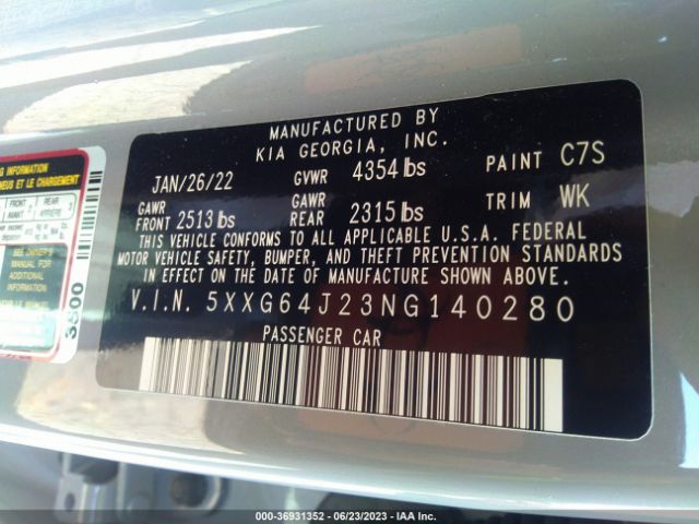 5XXG64J23NG140280 KIA K5 Gt-line