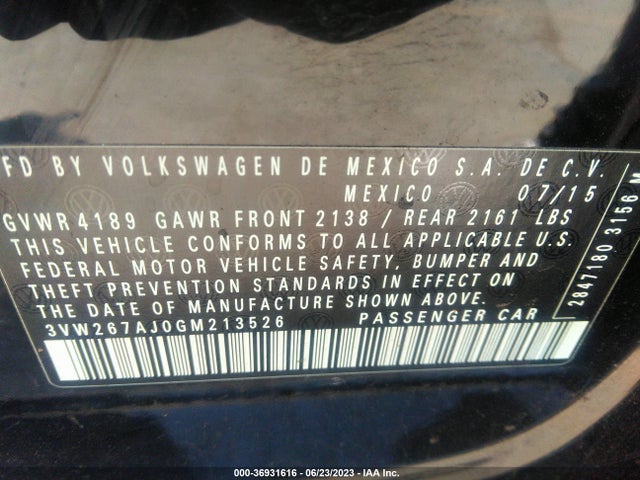 3VW267AJ0GM213526 Volkswagen Jetta Sedan 1.4t S W/technology