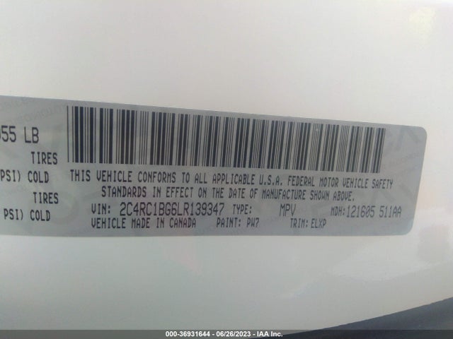 2C4RC1BG6LR139347 Chrysler Pacifica Touring L