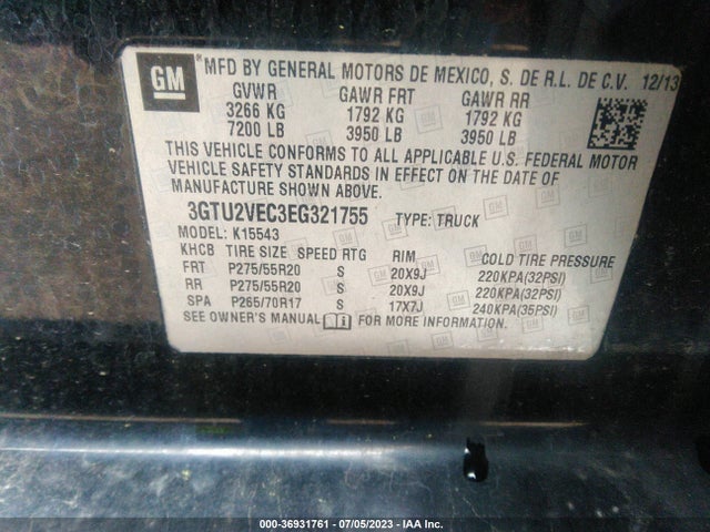 GMC Sierra 1500 Slt 2014 3GTU2VEC3EG321755 Image 9