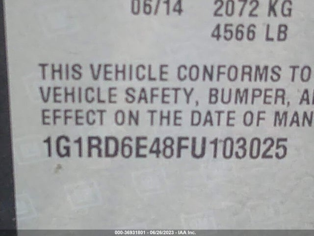 Chevrolet Volt 2015 1G1RD6E48FU103025 Image 15