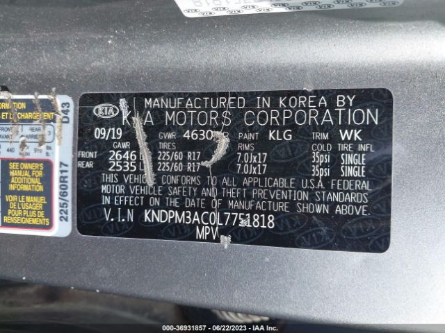 KNDPM3AC0L7751818 KIA Sportage Lx