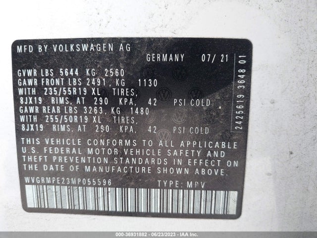 WVGRMPE23MP055596 Volkswagen ID.4 PRO