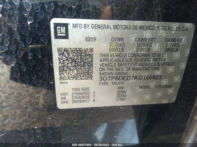 3GTP8DED7KG160823 GMC Sierra 1500 Slt