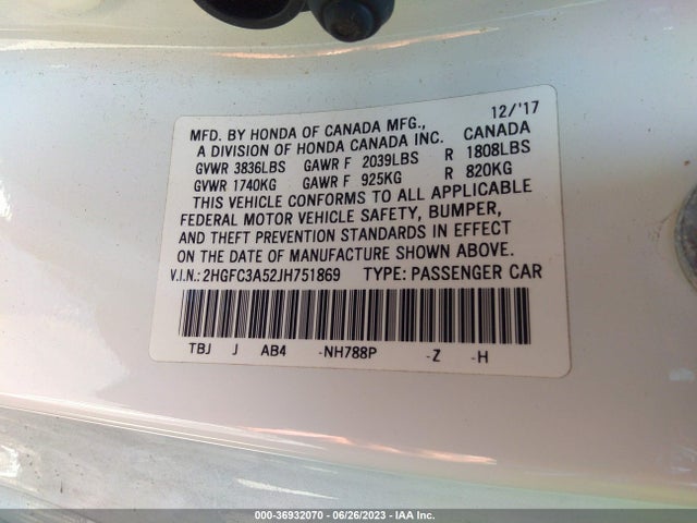 Honda CIVIC SI COUPE 2018 2HGFC3A52JH751869 Image 9