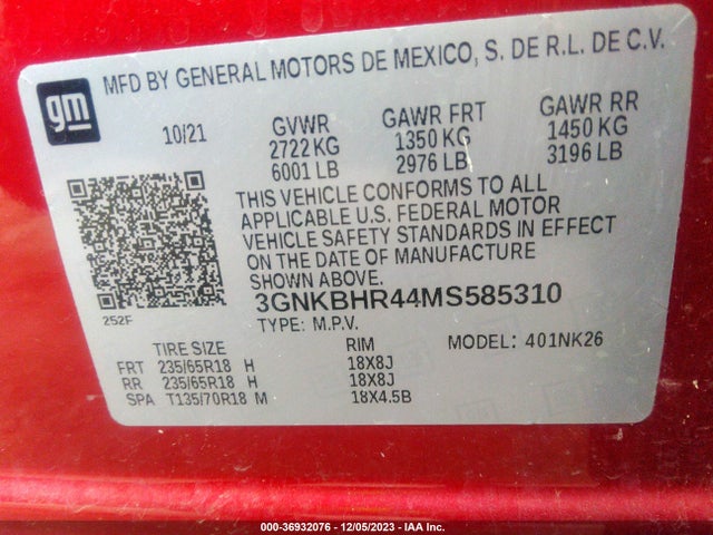 Chevrolet Blazer Awd 2lt 2021 3GNKBHR44MS585310 Image 9