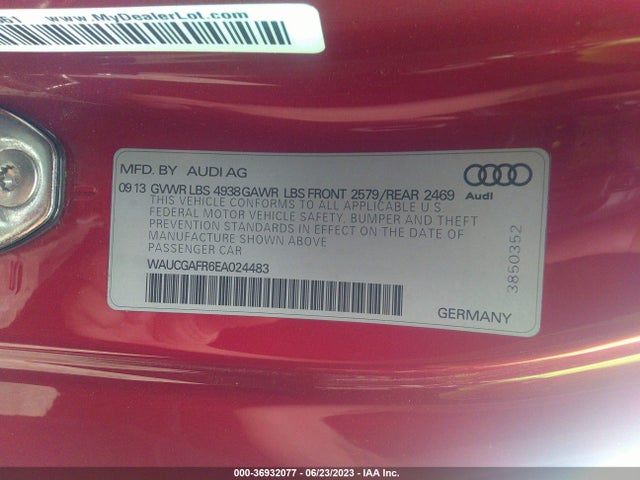 WAUCGAFR6EA024483 Audi S5 Premium Plus