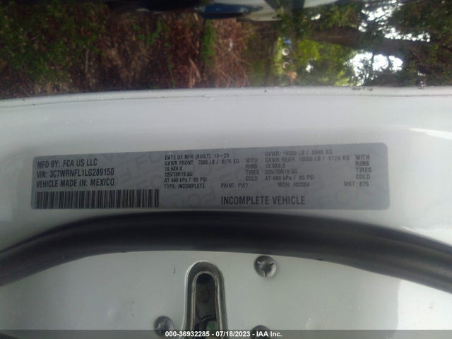2020 Ram 5500, VIN: 3C7WRNFL1LG289150