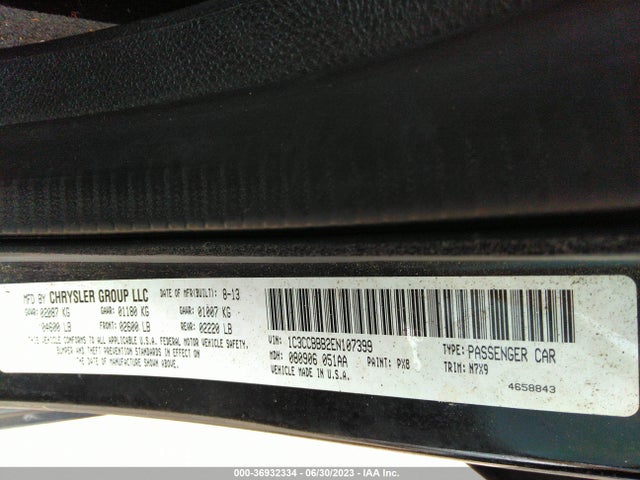 Chrysler 200 Touring 2014 1C3CCBBB2EN107399 Image 9