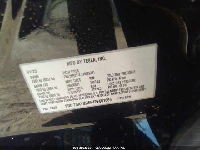 Tesla Model Y Performance 2023 7SAYGDEF4PF661886 Image 14