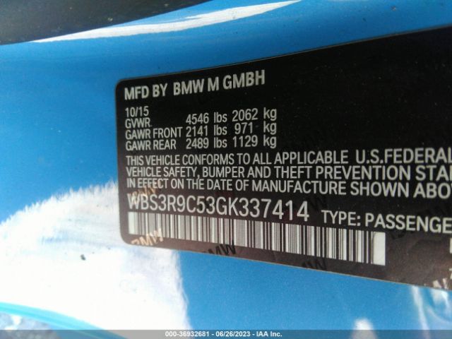 WBS3R9C53GK337414 BMW M4