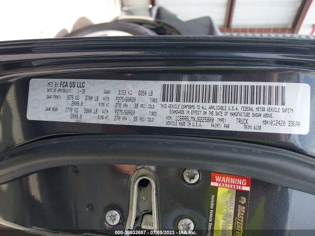 1C6RR6LMXJS225800 RAM 1500 Lone Star Silver