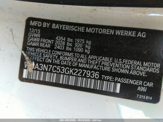WBA3N7C53GK227936 BMW 4 Series 428i