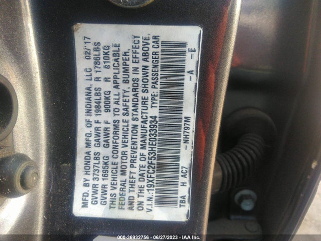 Honda Civic Sedan Lx 2017 19XFC2F53HE033934 Image 15