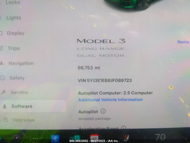 5YJ3E1EB8JF089723 Tesla Model 3 Long Range