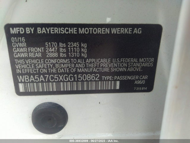 WBA5A7C5XGG150862 BMW 5 Series 528i Xdrive