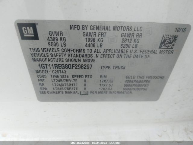 1GT11REG8GF298297 GMC SIERRA 2500HD