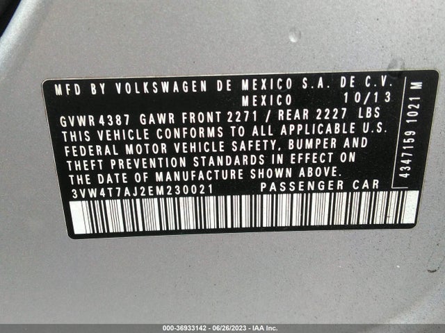 3VW4T7AJ2EM230021 Volkswagen Jetta Sedan Gli