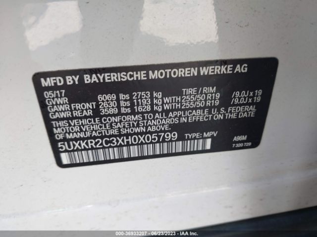 5UXKR2C3XH0X05799 BMW X5 Sdrive35i