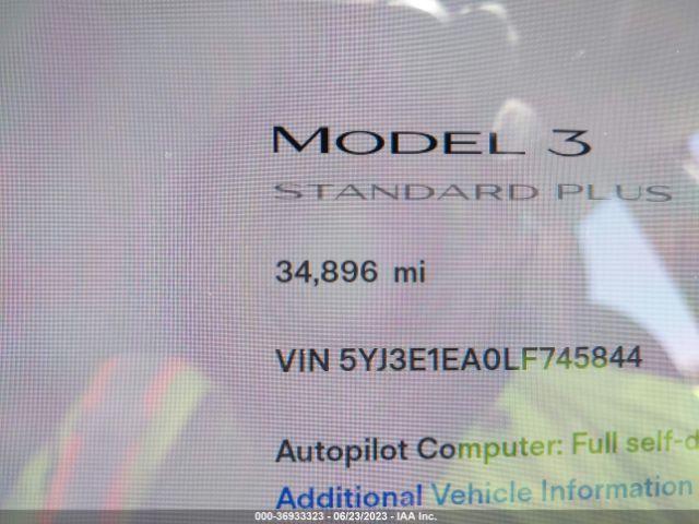 5YJ3E1EA0LF745844 Tesla Model 3 Standard Range