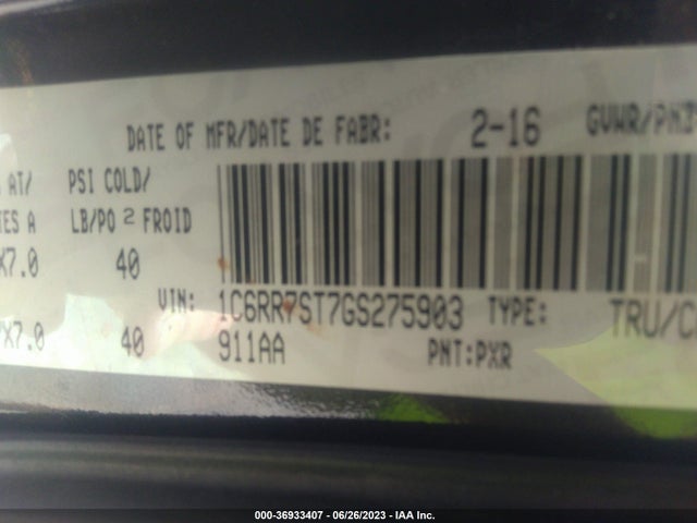 1C6RR7ST7GS275903 RAM 1500 Tradesman