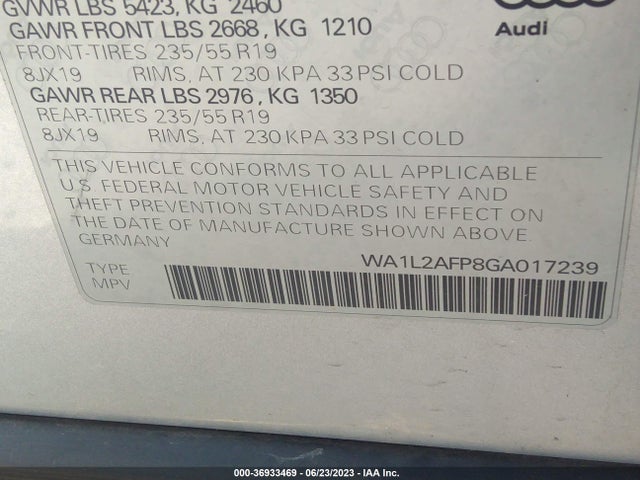 WA1L2AFP8GA017239 Audi Q5 Premium Plus
