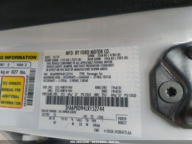 3FA6P0D94LR152744 Ford Fusion Titanium