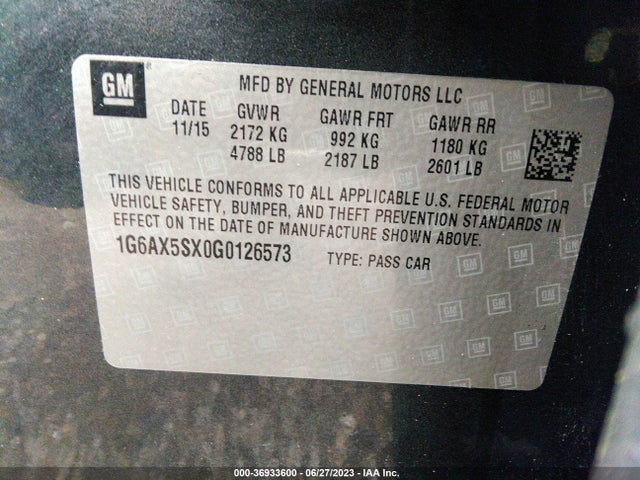 1G6AX5SX0G0126573 Cadillac Cts Sedan Luxury Collection Awd