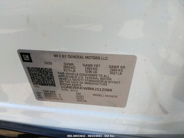Chevrolet Traverse Premier 2021 1GNERKKW8MJ112089 Image 15