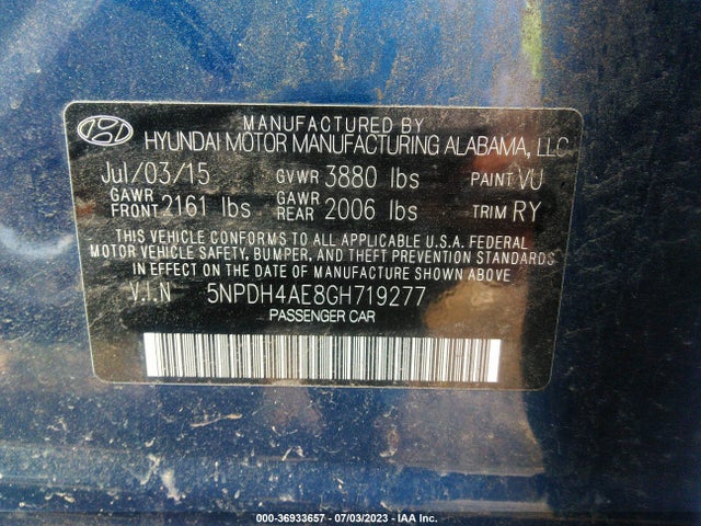 Hyundai Elantra Value Edition 2016 5NPDH4AE8GH719277 Image 9