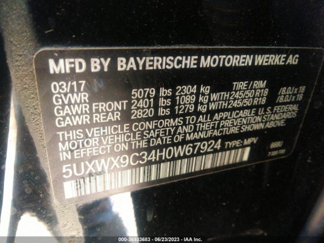 5UXWX9C34H0W67924 BMW X3 Xdrive28i