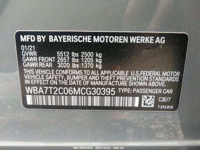 2021 BMW 7 Series, VIN: WBA7T2C06MCG30395