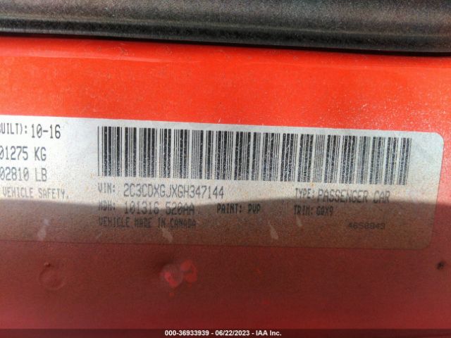 2C3CDXGJXGH347144 Dodge Charger R/t Scat Pack