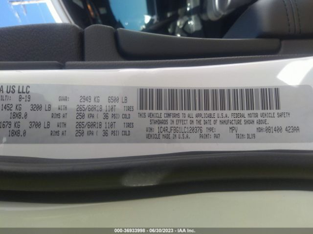 1C4RJFBG1LC120376 Jeep Grand Cherokee Limited