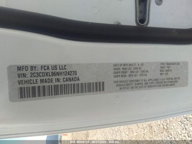 2C3CDXL96NH124270 Dodge Charger Srt Hellcat Widebody
