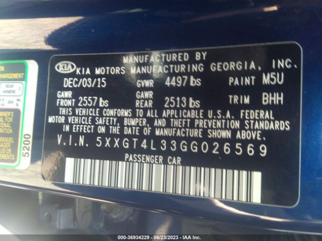 5XXGT4L33GG026569 KIA Optima Lx